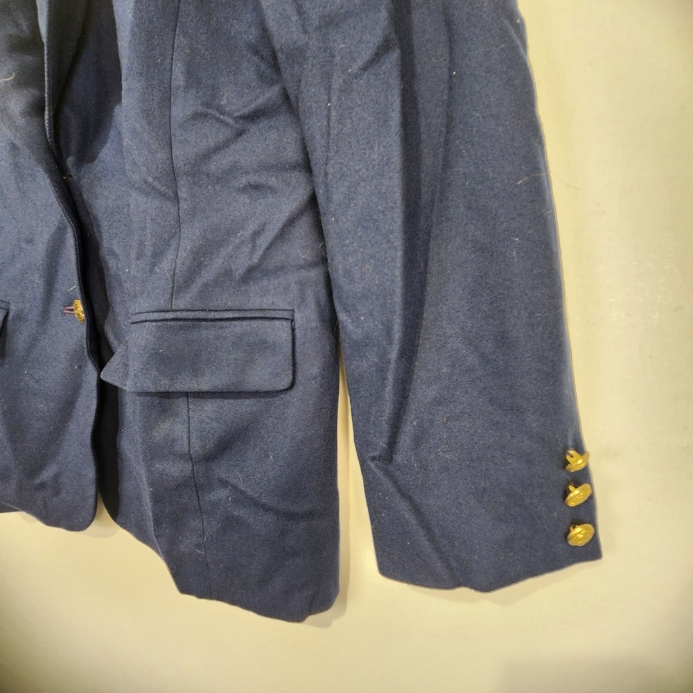 Pendleton Vintage Women's 100% Virgin Wool Navy Blue Blazer Size 10 - Picture 3 of 10